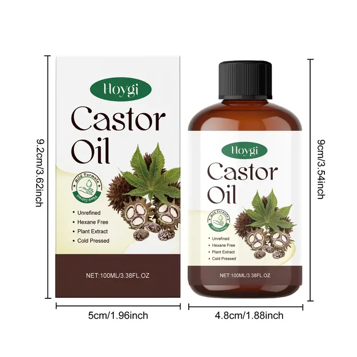 Sérum capillaire à l'huile de ricin biologique, alimentation en profondeur, réparation des racines d