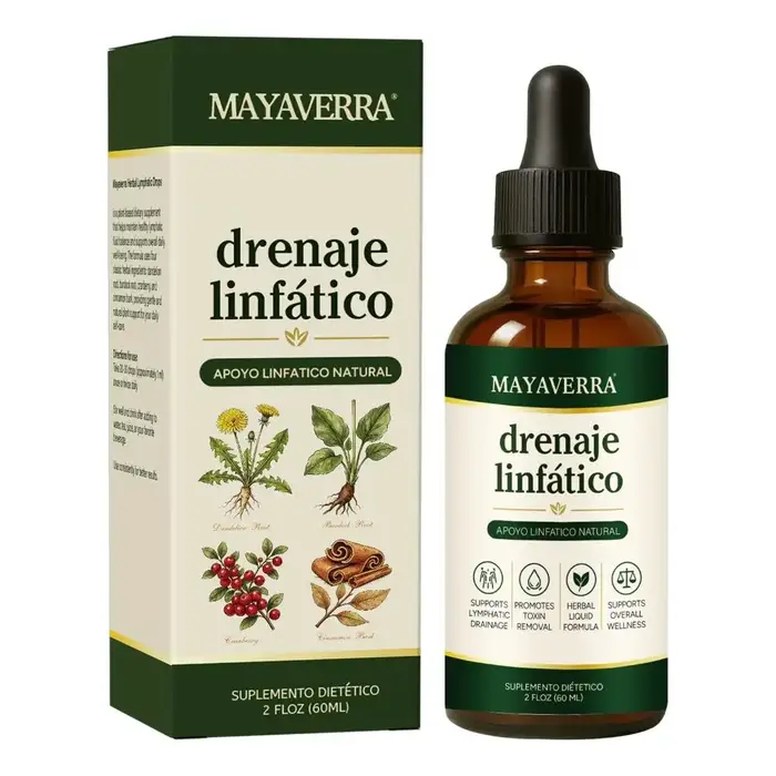 Gouttes de drainage lymphatique naturel 60ml, à base de racine de bardane, canneberge et écorce de c