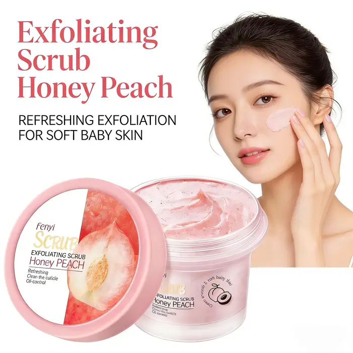 Gommage exfoliant à la pêche Fenyi, exfoliation douce, élimine les peaux mortes, contrôle du sébum, 