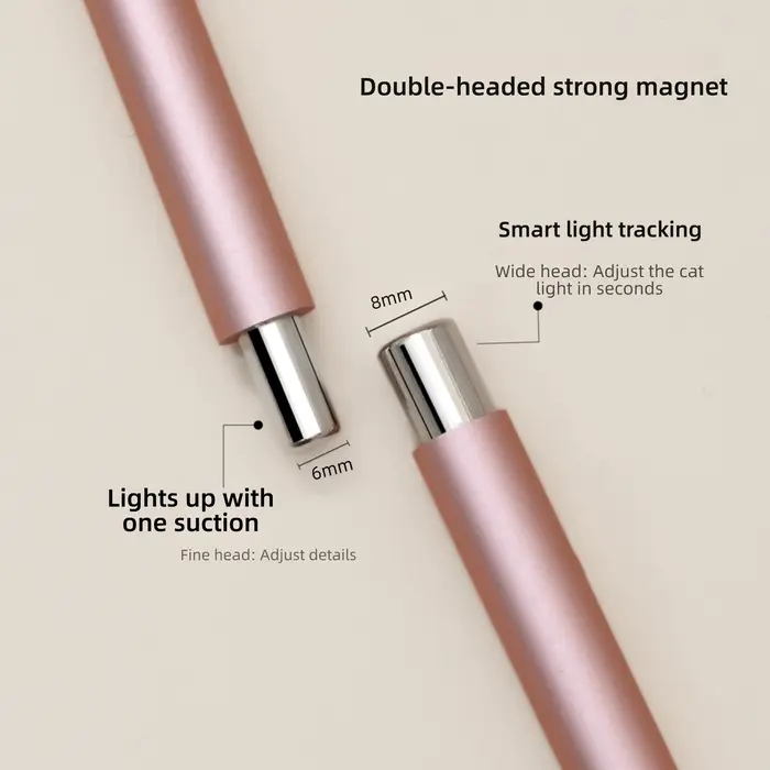 Stylo magnétique pour ongles œil de chat, Double tête, avec boule en acier, bâton magnétique puissan