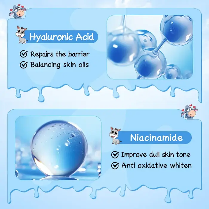 3pcs Crème pour le visage au lait d'ânesse - Forte action blanchissante