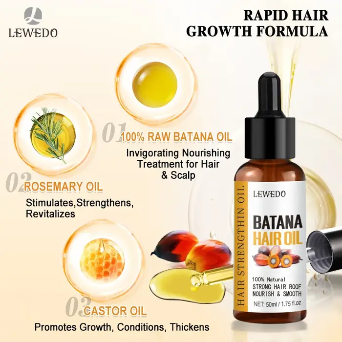 Lewedo Naturals huile de Batana croissance rapide des cheveux pour hommes femmes