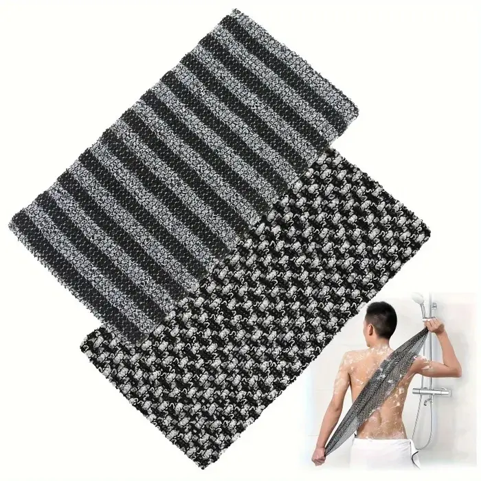 Serviette de bain exfoliante avec poignée ergonomique