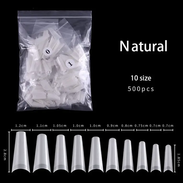 500 pièces faux ongles Art conseils français naturel Transparent cercueil