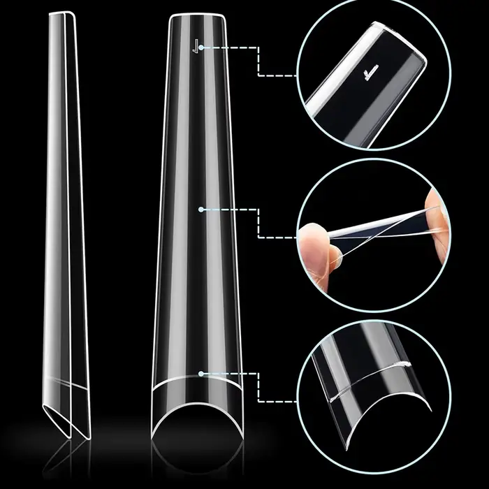 Embouts de cercueil longs et transparents, 120 pièces, pour Salons d'ongles en acrylique et Nail Art