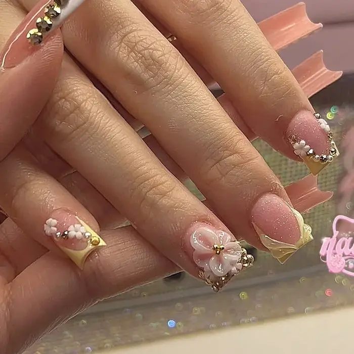 24 faux ongles français imprimé léopard