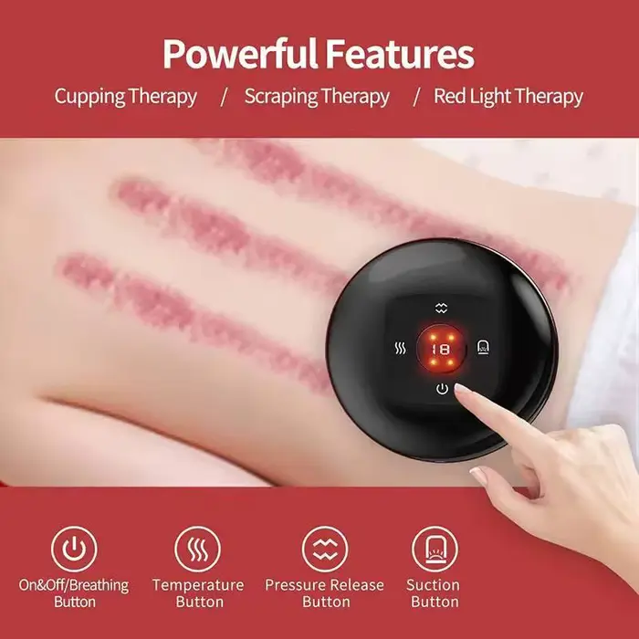 Appareil de massage intelligent par ventouses JianYouCare avec chauffage infrarouge, ventouses de guasha, anti-cellulite, brûleur de graisse, amincissant