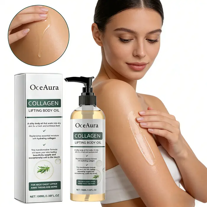 Huile corporelle raffermissante au collagène 100ml – Améliore l'élasticité et resserre la peau