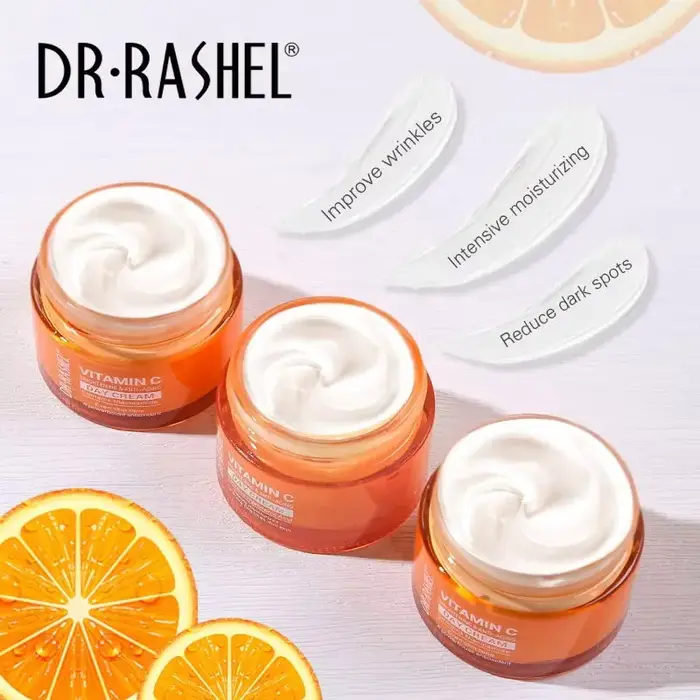 DR.RASHEL Crème de jour rafraîchissante non grasse de la série Vitamin C avec protection solaire Soins complets et tous