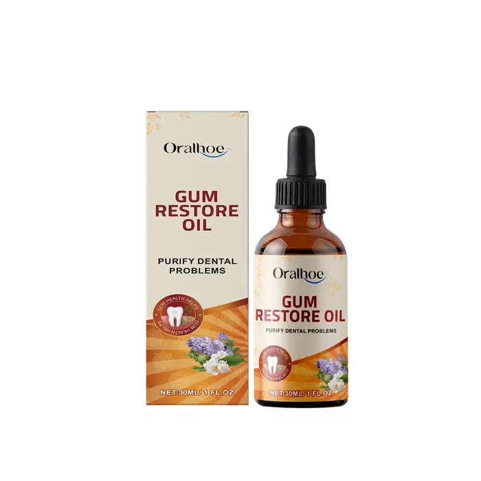 Huile de soin des gencives à base de plantes, soin buccal quotidien doux, purifie les problèmes dent