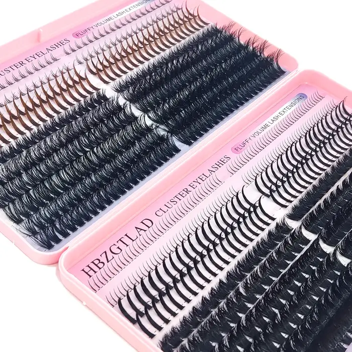 HBZGTLAD 60D/80D/100D/140D/160D grappes de cils avec cils inférieurs et pointus bricolage fée manga 