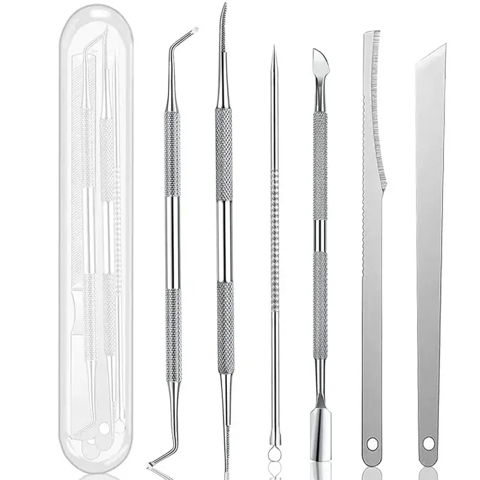 Kit de soins des pieds, lime dissolvant de callosités, rasoir pour peaux mortes, poussoir à cuticule