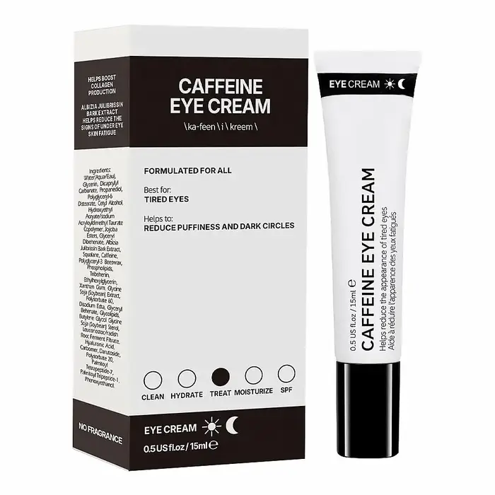 Crème pour les yeux à la caféine réduit les poches et les cernes, crème revitalisante légère pour le