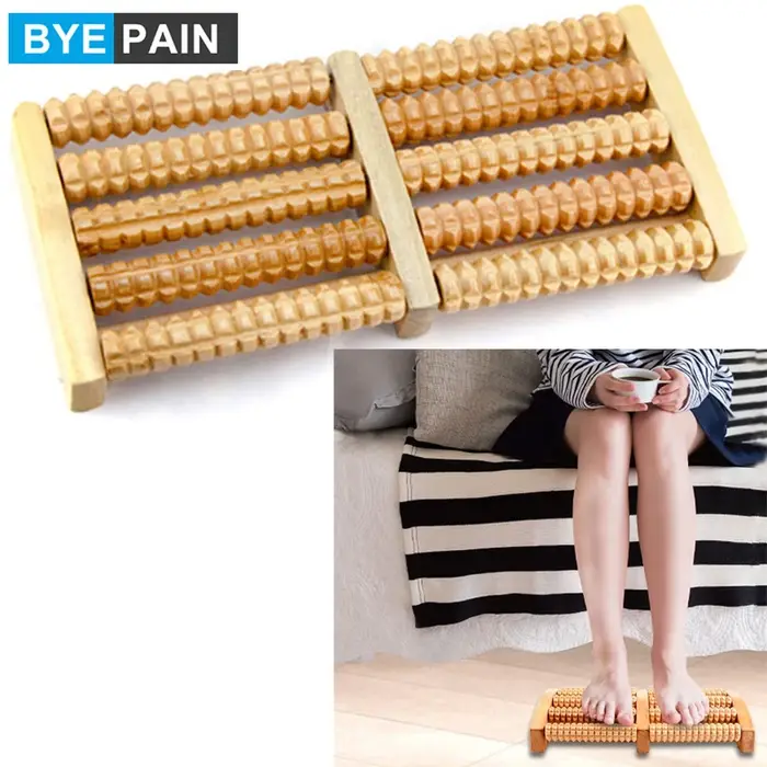 BYEPAIN rouleau de Massage des pieds en bois réflexologie pour le Stress Fitness soins de santé mass