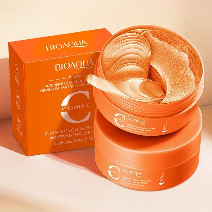 80 pièces BIOAQUA vitamine C cristal collagène masque pour les yeux Anti cernes blanchissant Anti-rides hydratant