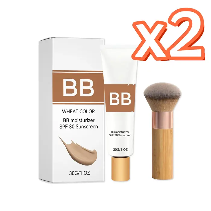 Crème BB Teintée Protection Solaire SPF 30++ Couvrance Totale Pores Invisibles Anti-Acné Éclaircissant Maquillage Nude Kit Fond de Teint Visage Waterproof