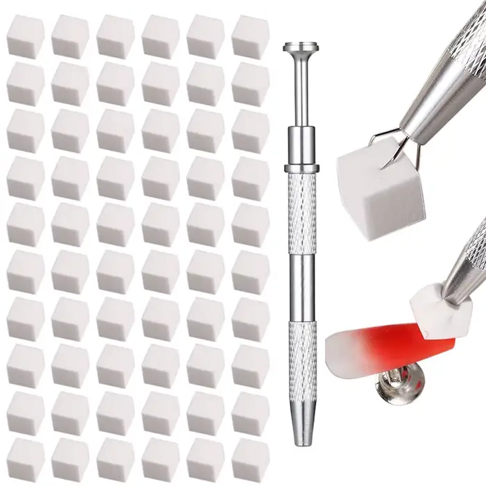 LINMANDA 200/50 pièces éponge à ongles avec stylo à saisir et pince à saisir ensemble ongles dégradé