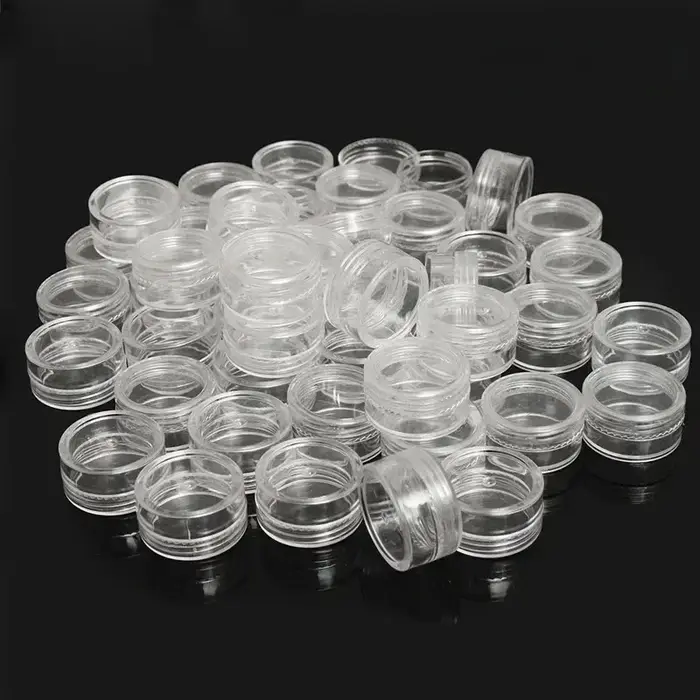 Pot à crème transparent de 2-5g, mini bouteilles cosmétiques, conteneurs transparents pour Nail Arts