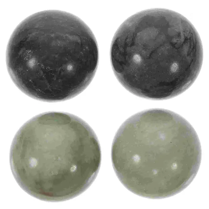 2 jeux de balles de Massage des mains en marbre vert et noir, pour soulager le Stress, exercice de R