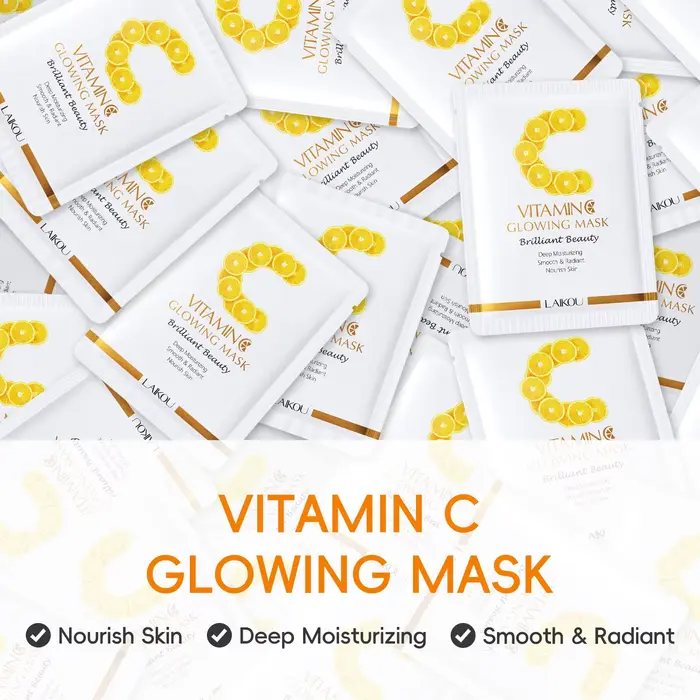 LAIKOU – masque lumineux à la vitamine C, feuille éclaircissante, masque hydratant, Anti-âge, soins 