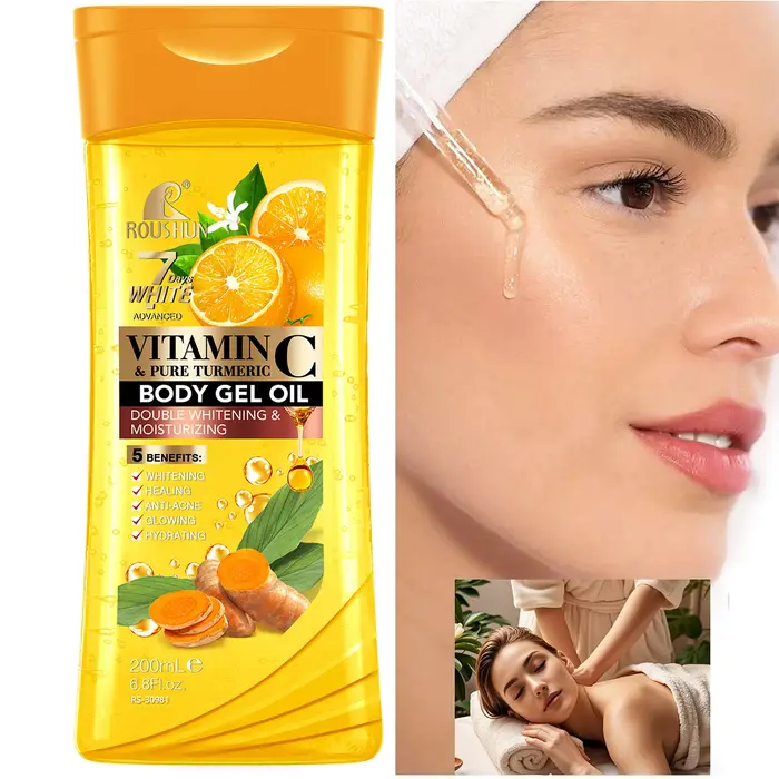 200ML VITAMINE C PURE TURMERIC Huile corporelle Hydratante Huile essentielle Huile corporelle Unisex
