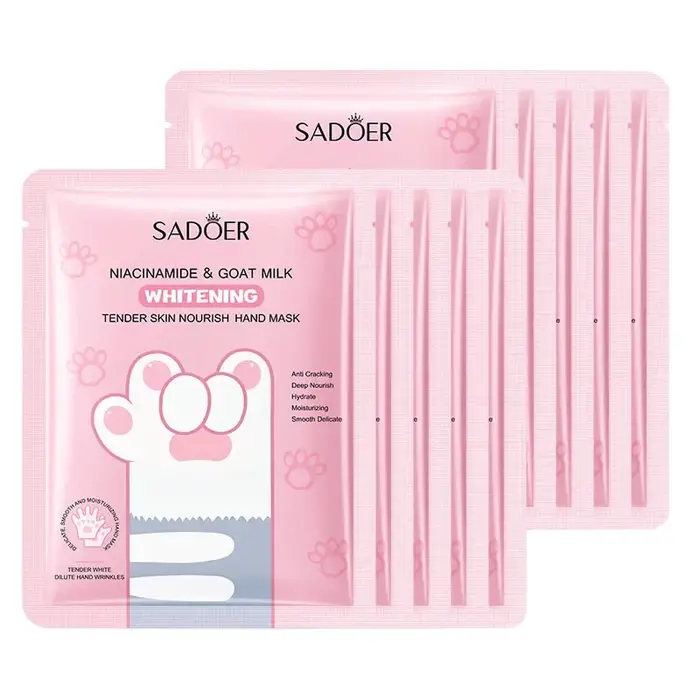 Masque pour les mains nourrissant au lait de chèvre, 10 paires, masques pour les mains, hydratant, A