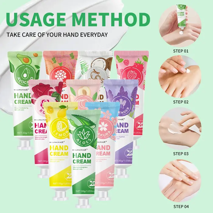 50 pièces/boîte 10 crème pour les mains parfumée-hydratante, Portable et compacte, coffret cadeau Pr