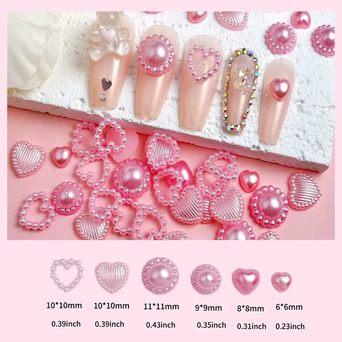 Breloques rondes minimalistes pour ongles, couleur unie, tournesol, perles artificielles réalistes,