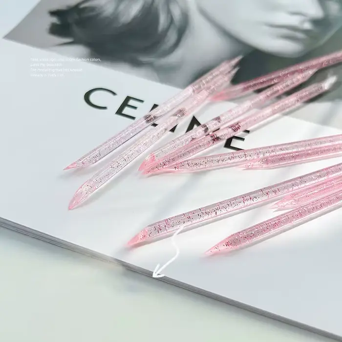 Bâton de paillettes en cristal réutilisable, Double extrémité, outil de retrait de cuticules, stylo