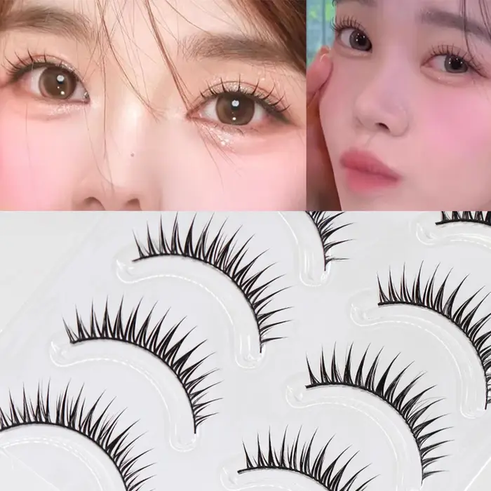 5 paires de faux cils bande vaporeux faux cils naturel pointu vaporeux épais cils pour utilisation j