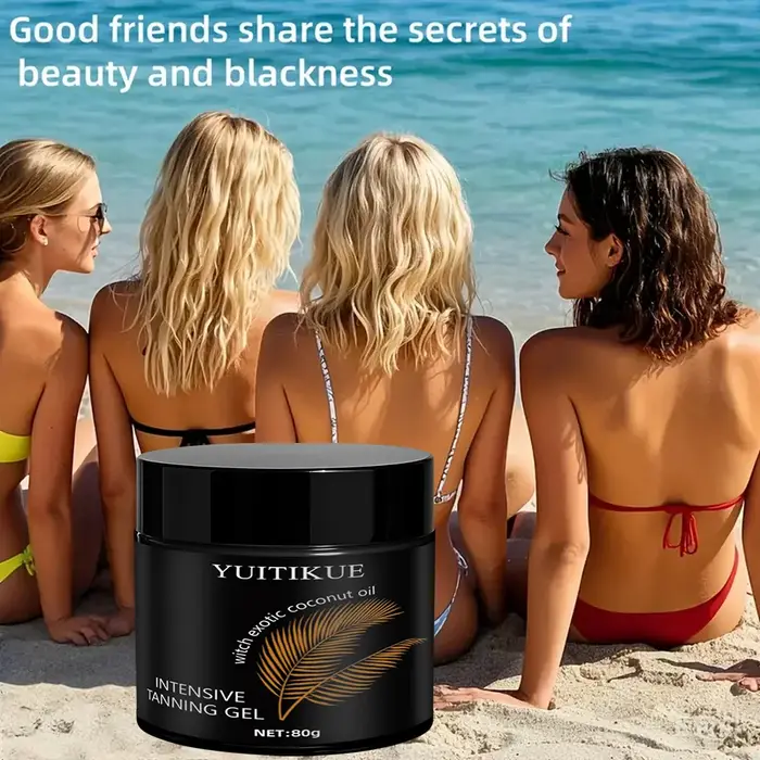 ​ ​ YUITIKUE Gel Bronzant Intensif 80g avec Huile de Noix de Coco - Brillant Naturel Rapide