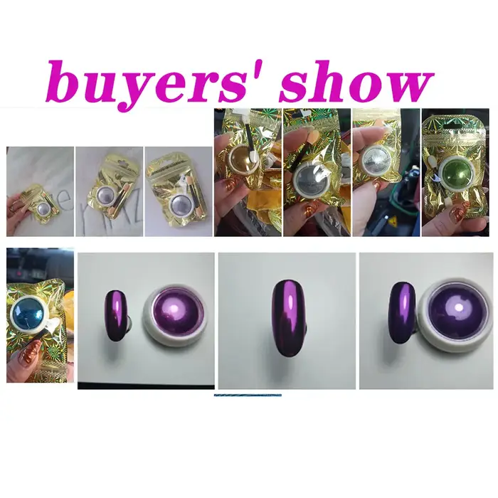 1/2 pièces argent or métal Chrome poudre à ongles effet miroir métallique ongles paillettes Pigment