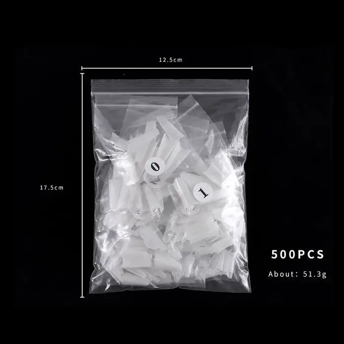 500 pièces faux ongles Art conseils français naturel Transparent cercueil faux ongles conseils acryl