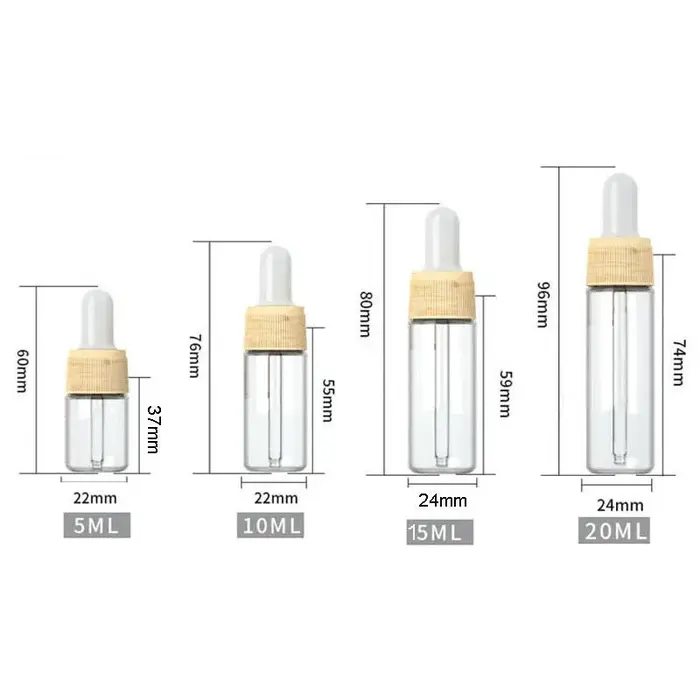 Flacon compte-gouttes en verre transparent 10x5ml - 20ml