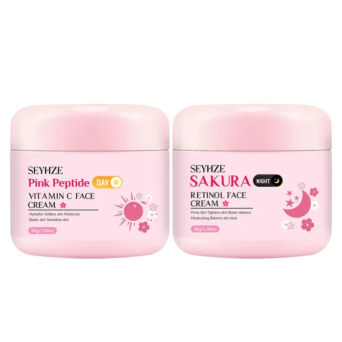 Crème de jour et de nuit SEYHZE Sakura riche en rétinol + vitamine C/E, acide hyaluronique, raffermi