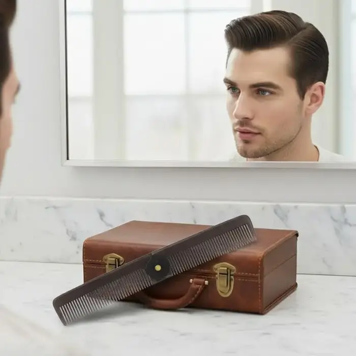 Peigne de poche pliable pour hommes
