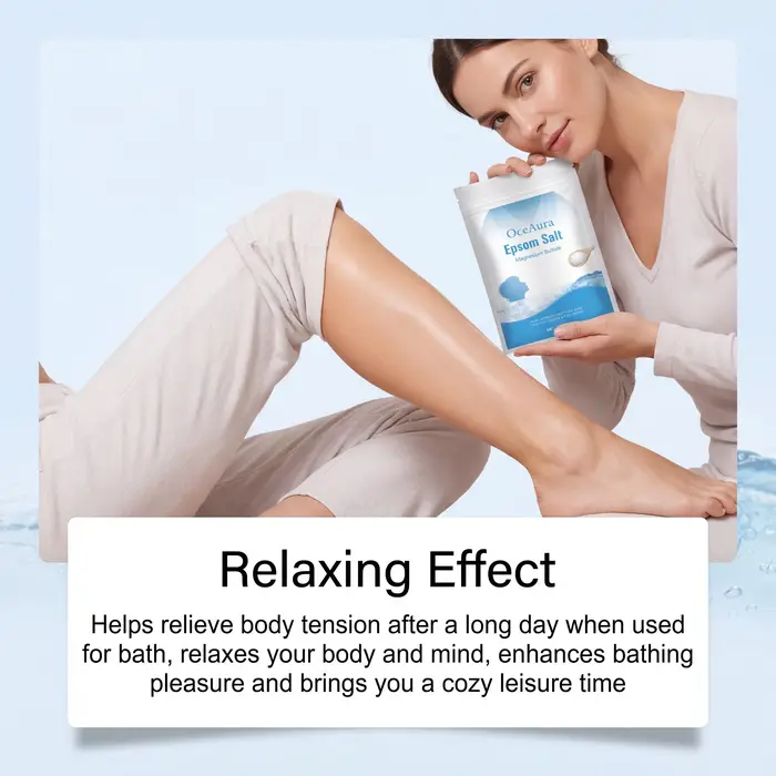 Sel d'Epsom pur, sulfate de magnésium pour bain de pieds