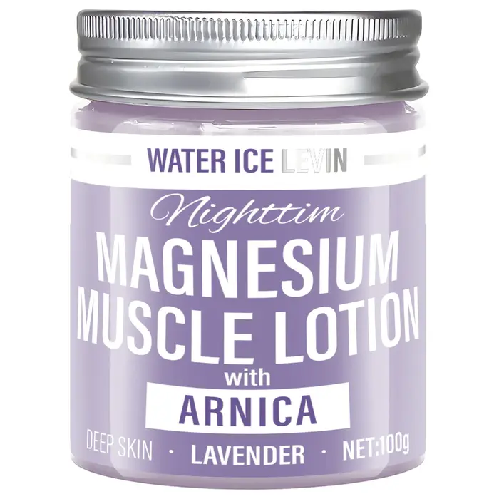 Lotion musculaire au magnésium avec acide hyaluronique et lavande pour une hydratation profonde et u