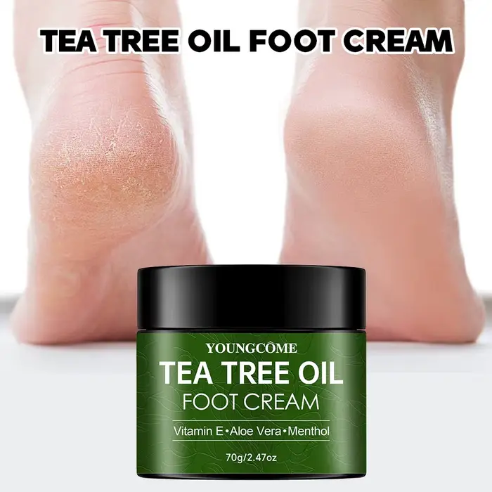 Crème pour les pieds à l'arbre à thé pour les soins des talons secs