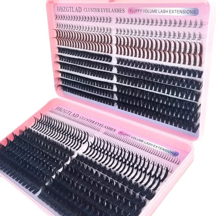 HBZGTLAD 60D/80D/100D/140D/160D grappes de cils avec cils inférieurs et pointus bricolage fée manga 