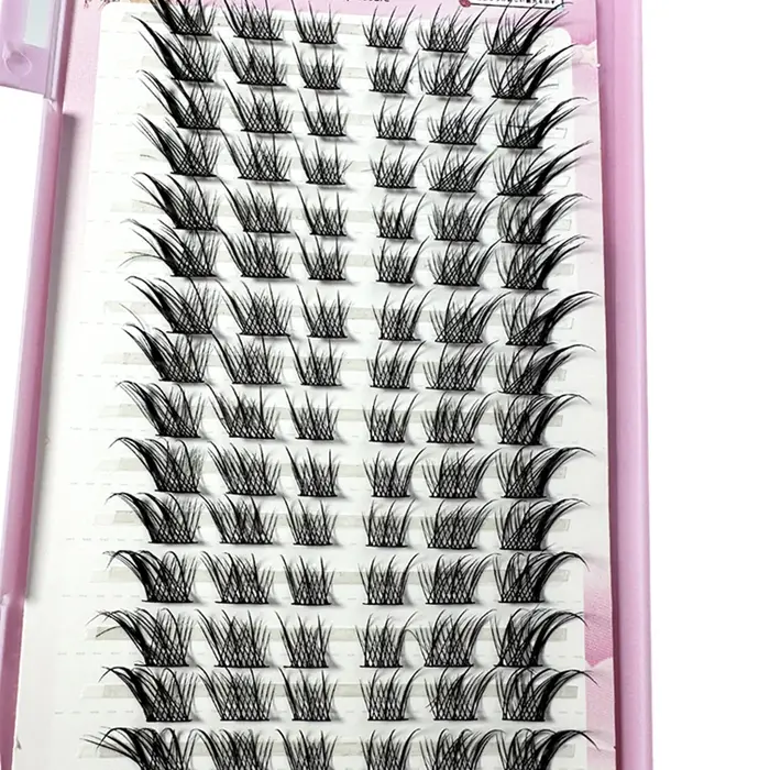 Faux cils manga œil de renard, 32 rangées, grande capacité, optique conique, segmenté, grappe indivi