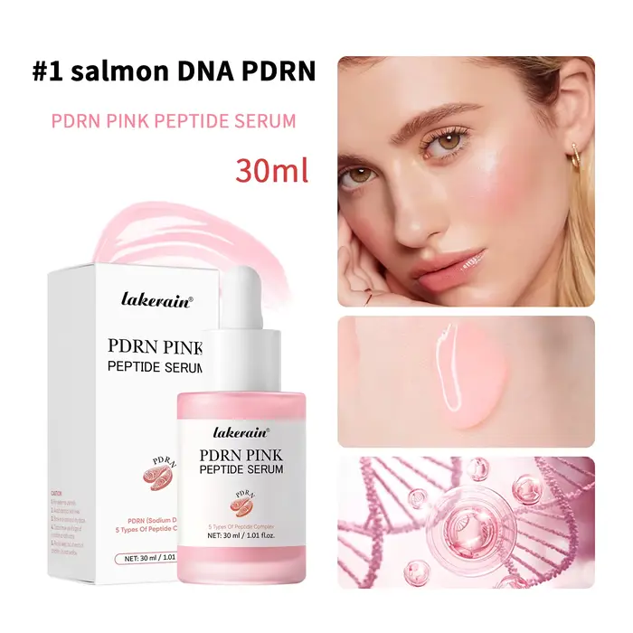 Sérum au Peptide rose PDRN, saumon, lueur rose, élimine les ténèbres de la peau, hydratant, raffermi