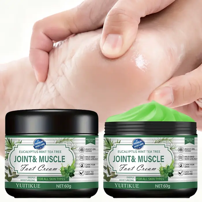 Crème pour les pieds d'arbre à thé à la menthe d'eucalyptus 60g - Soin des articulations et des musc