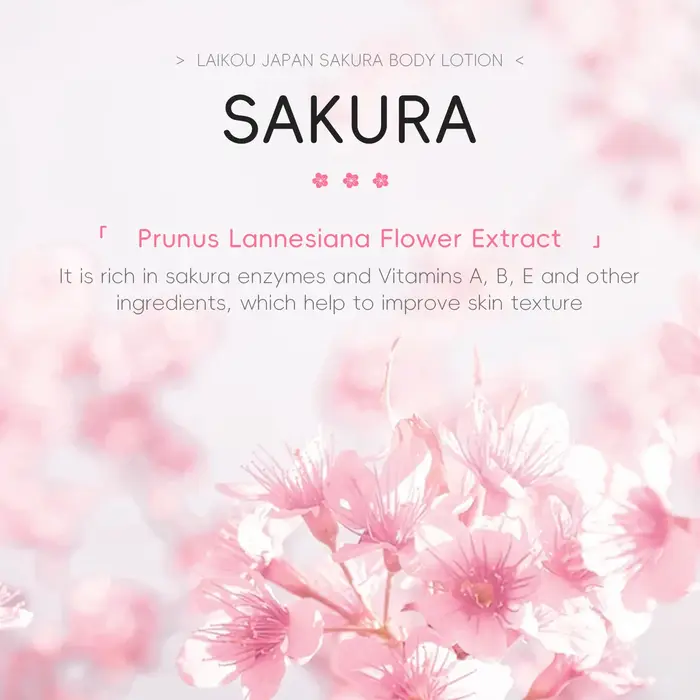LAIKOU japon Sakura Lotion pour le corps nourrissante hydratant