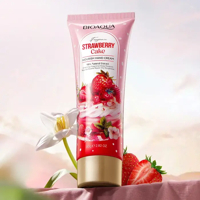 Crème pour les mains nourrissante au gâteau aux fraises 80g