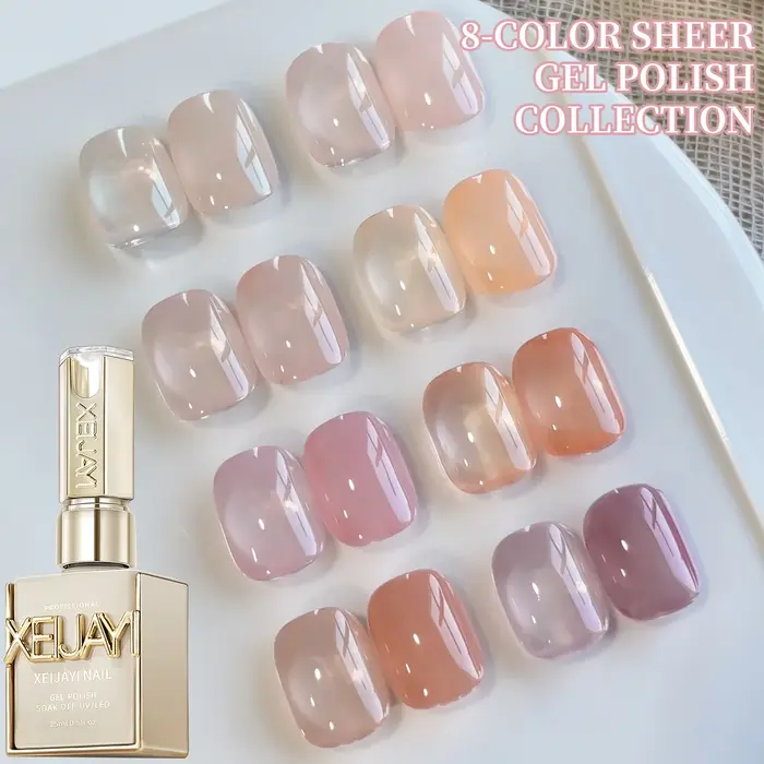 XEIJAYI 15ML 1pc vernis à ongles Gel rose glace, vernis à ongles par Immersion UV LED, conception de
