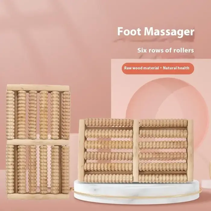 Rouleau de massage des pieds en bois à base de réflexologie
