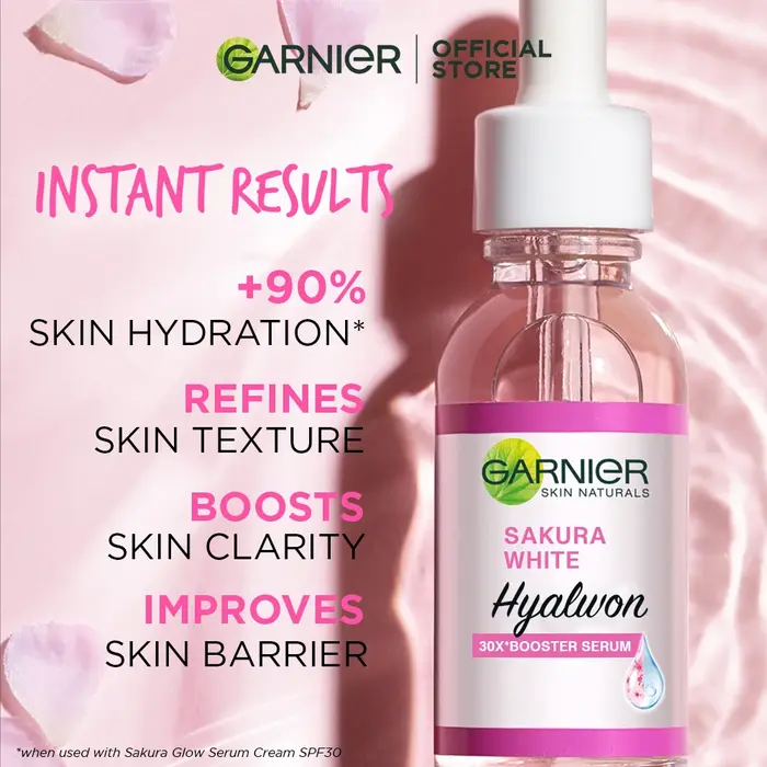 GARN Nier rose sérum Sakura lueur 30x rehausseur hyaluronique