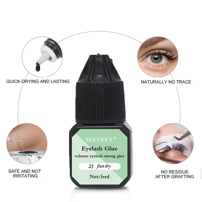 Colle d'extension de cils naturels, 5ml, séchage rapide, longue durée, imperméable, maquillage noir,