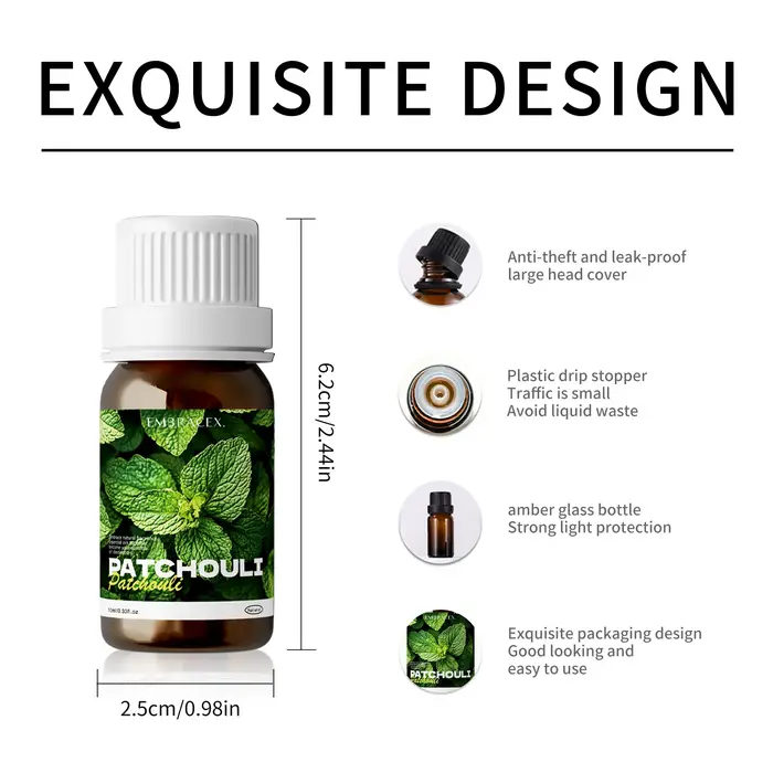 Huiles essentielles de patchouli 100% pures et naturelles pour humidificateurs domestiques
